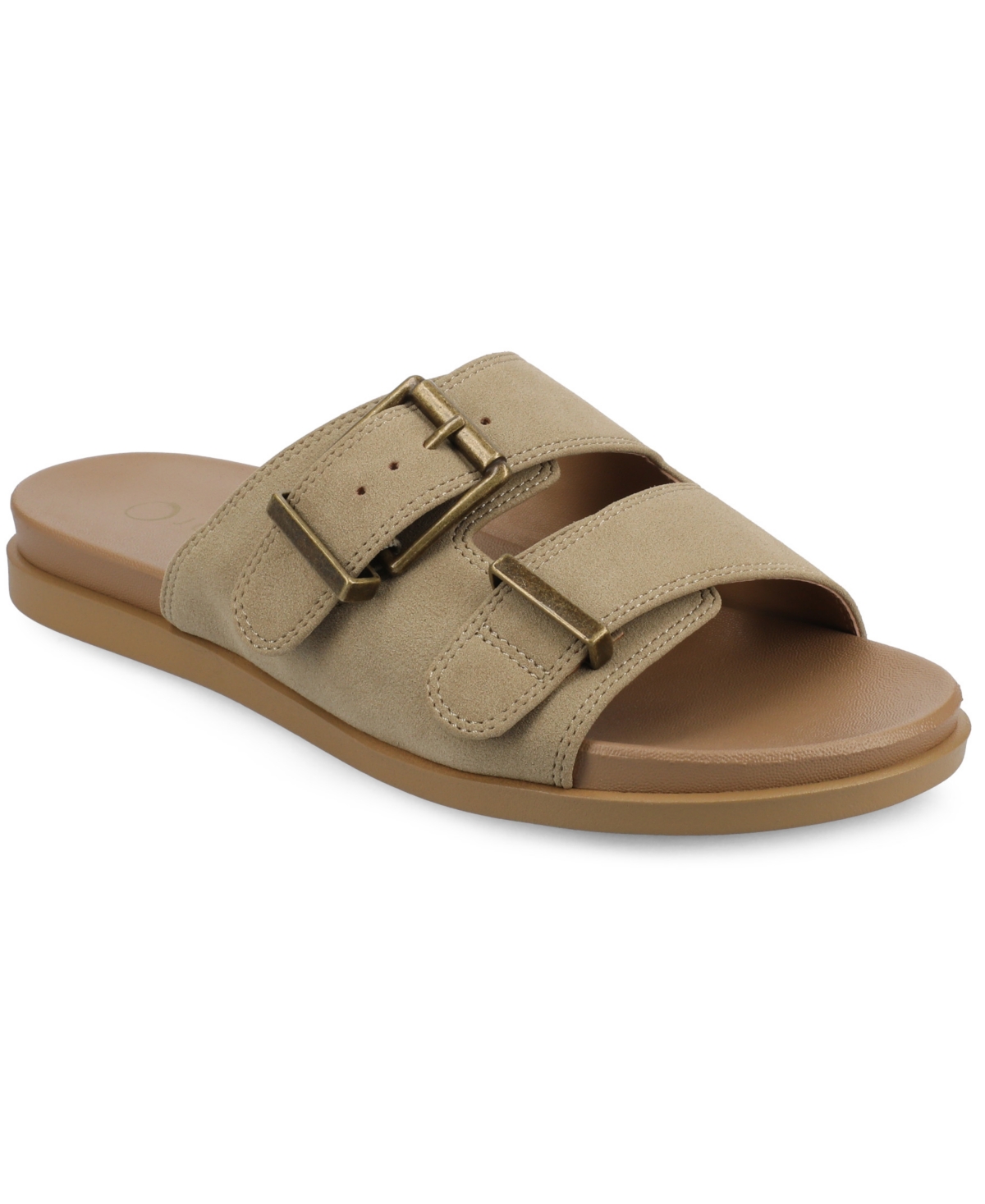Journee Collection Cosette Buckle Slide Sandal In Taupe