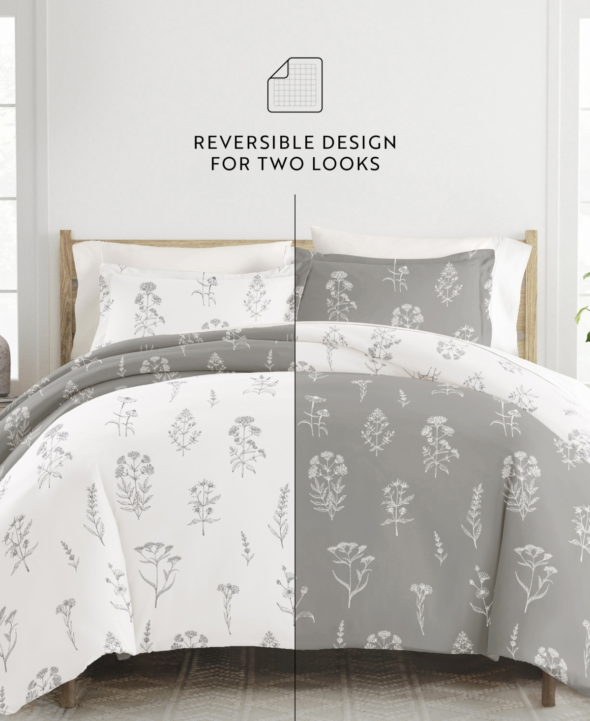 Ienjoy Home Utra Soft Reversible 3-pc. Duvet Cover Set, King In White