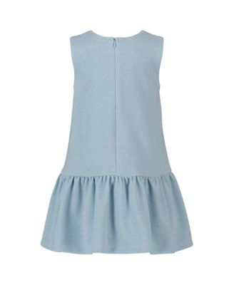 Toddler and Little Girls Drop Waist Sleeveless Peplum Hem Dress