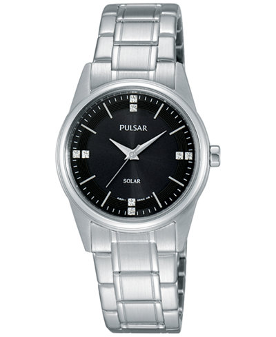 Pulsar Women's Solar Stainless Steel Expansion Bracelet Watch 28mm PY5001