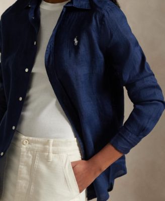 Women's Classic-Fit 100% Linen Shirt