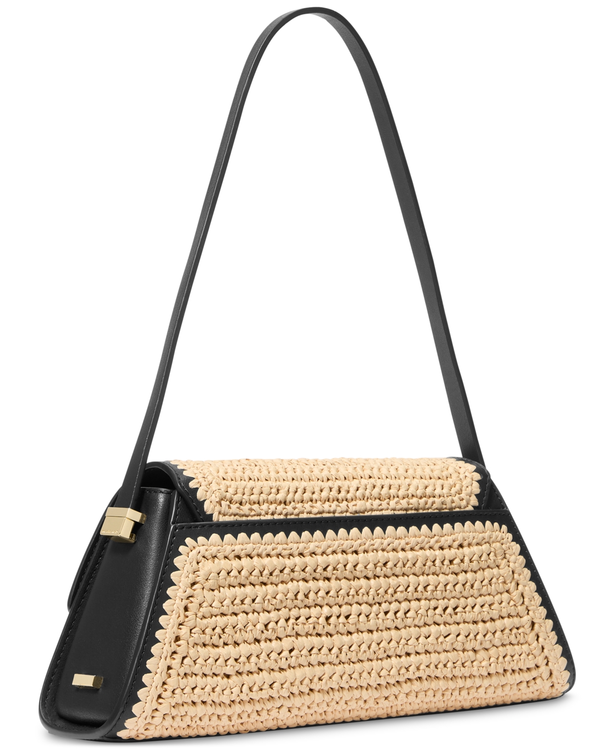 Michael Kors Michael  Ludlow Small Woven Convertible Shoulder Bag In Natural,black