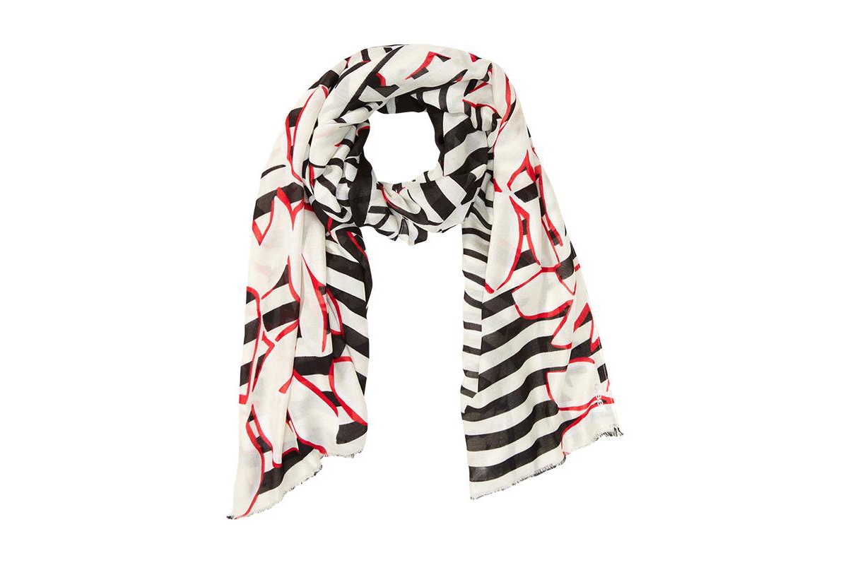 Multi Pattern Scarf - Black