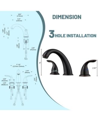 Oil Rubbed Bronze Centerset Double Handle Bathroom Faucet with Pop-Up Drain