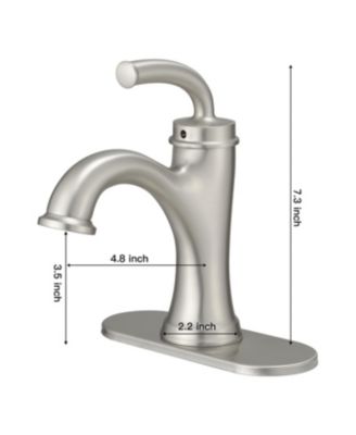 8" Widespread Double Handle Faucet with Metal Drain, Water-Saving Design Bathroom Faucet