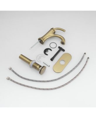 8" Widespread Double Handle Faucet with Metal Drain, Water-Saving Design Bathroom Faucet