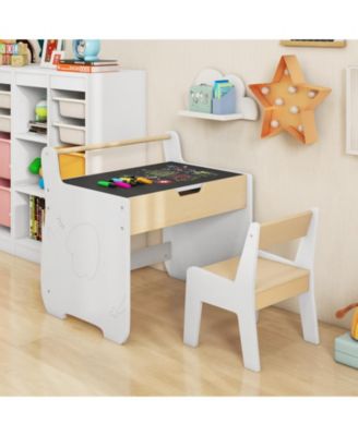 Kids Activity Table with Chairs, Storage Space, and Removable Tabletop