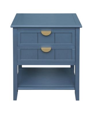 Side Table with 2 Drawers Nightstands Modern Bedside Table End Table ...