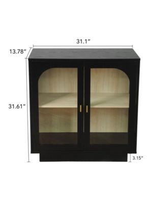 Storage Cabinet with Acrylic Door for Living Room 2 Door Storage Cabinet Sideboard Cabinet Entryway Cabinet, Black