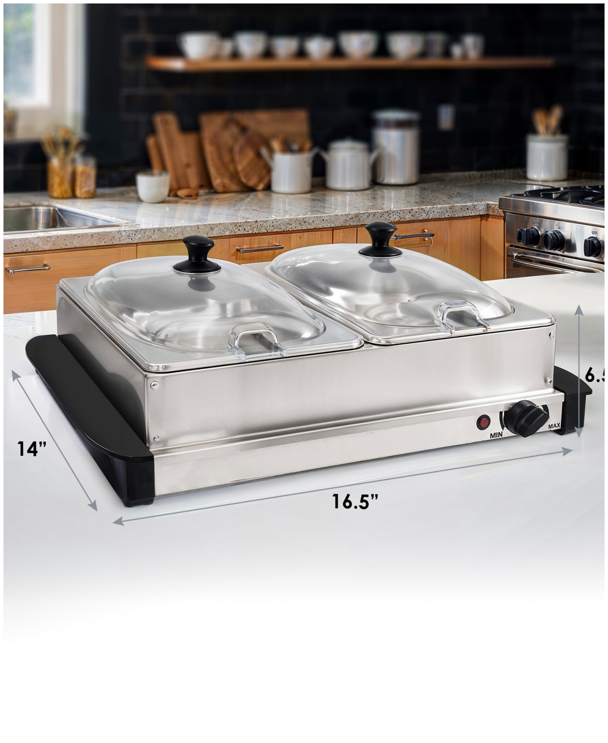 Elite Cuisine 7.5 Quart Stainless Steel Electric Buffet Server In Stainless Steel