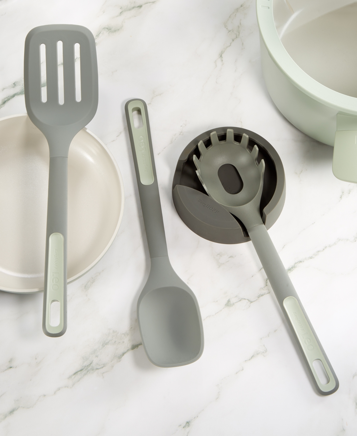 Berghoff Balance 3-pc. Nonstick Silicone Serving Utensil Set In Gray