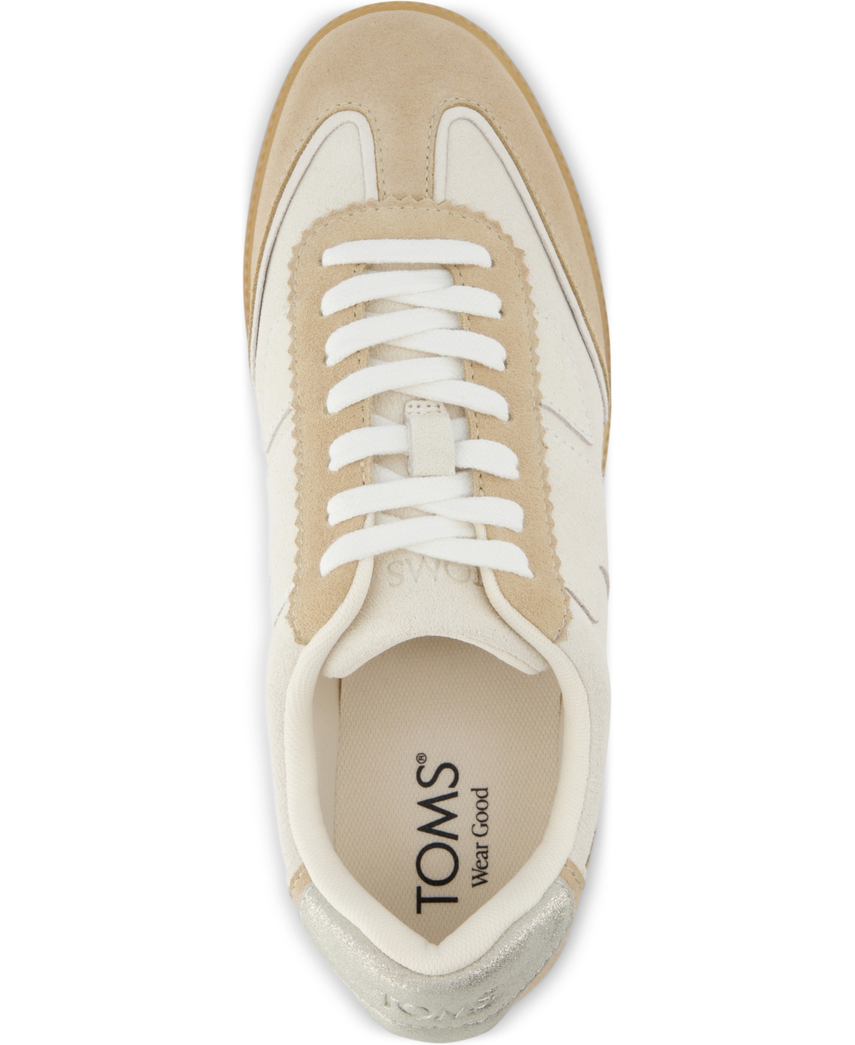 Shop Toms Women's Collins Lace-up Sneakers In Oatmeal Multi Suede,leather