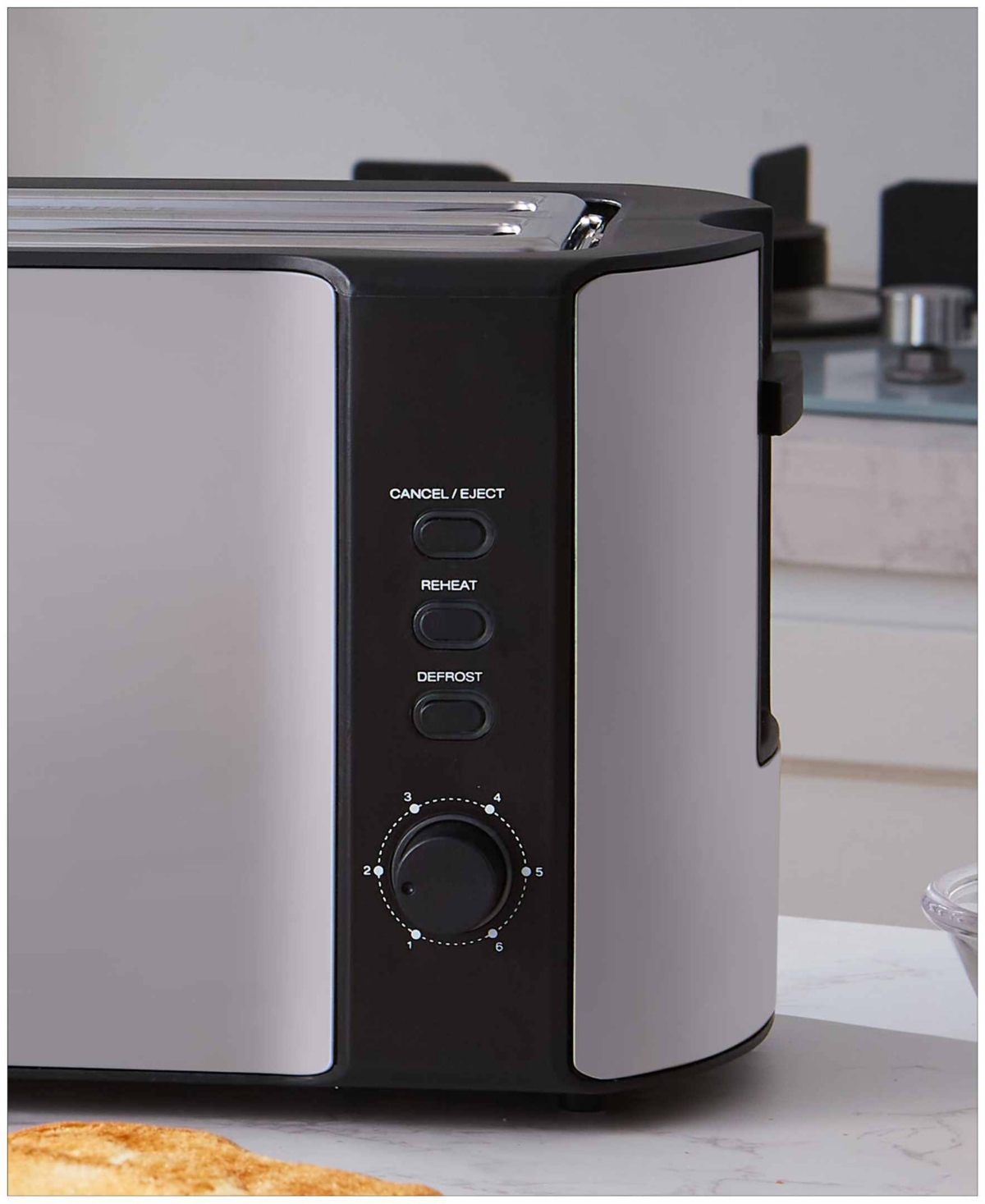 Elite Cuisine 4-slice Stainless Steel Long Slot Toaster In Stainless Steel