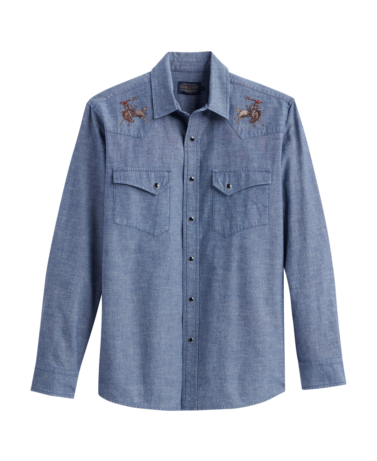 Men's Long Sleeve Chambray Gambler Shirt - Dark blue, Rodeo