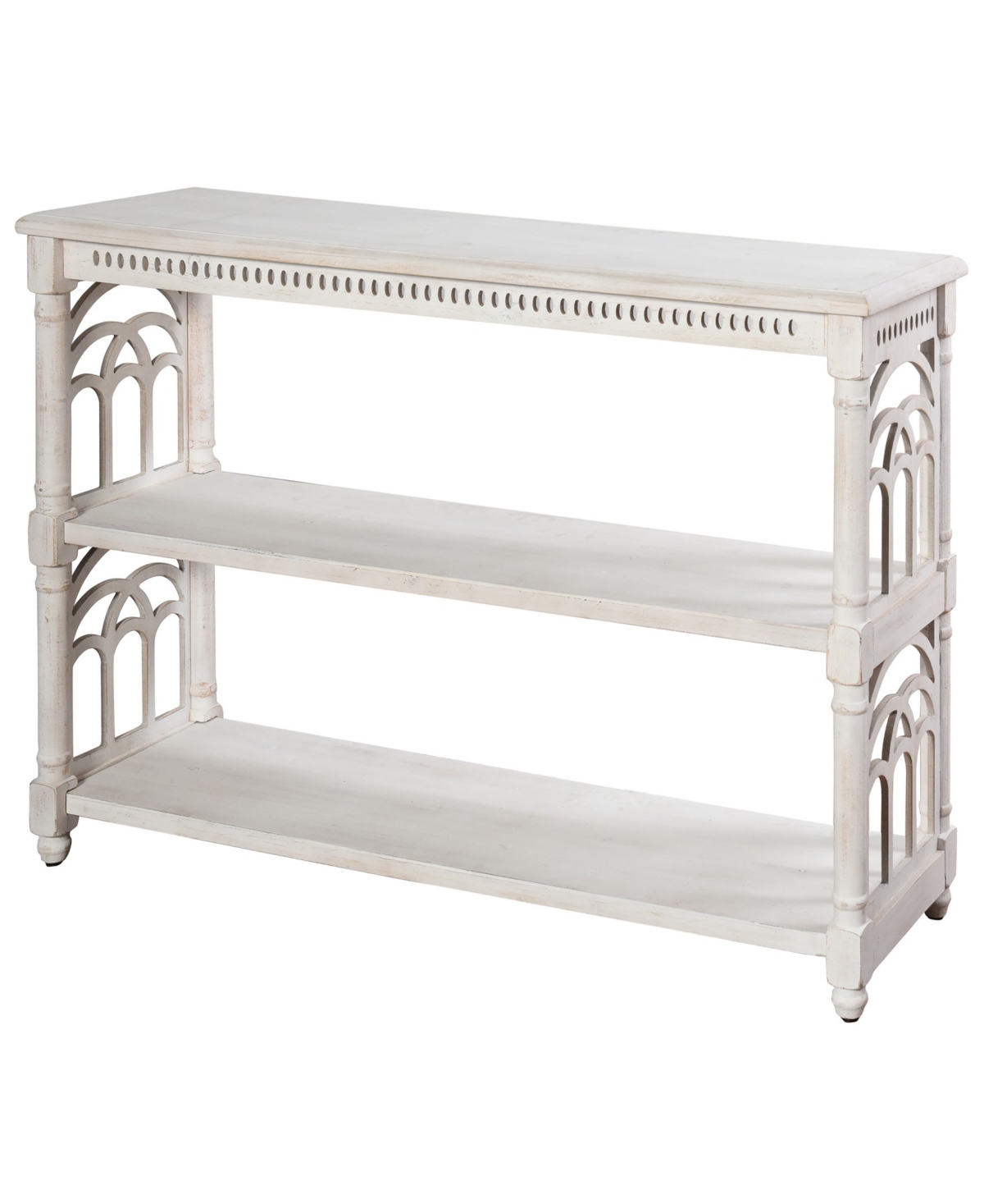 Stylecraft Home Collection 14" Wood Rustic Three Tier Console Table In Distressed White