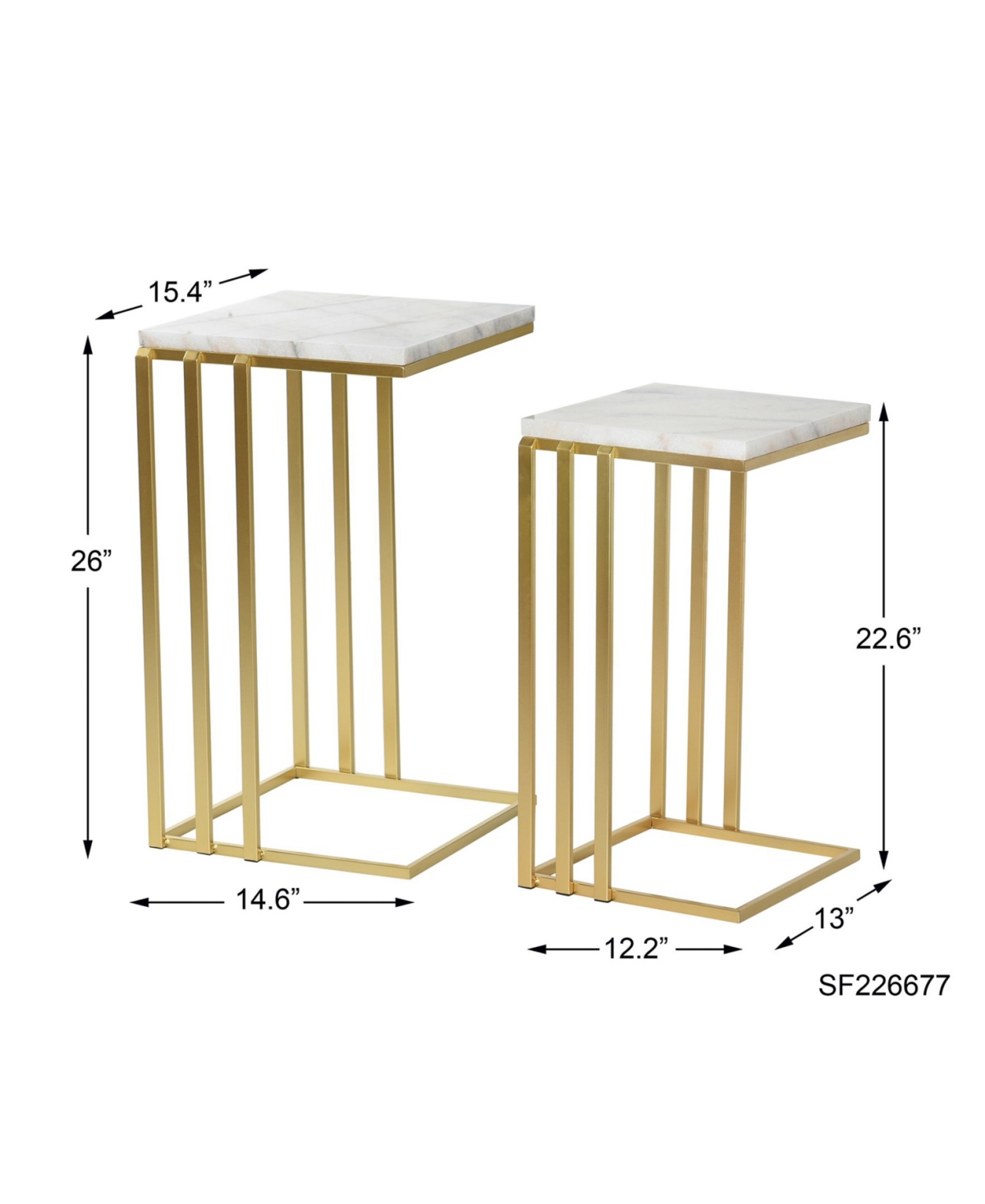 Stylecraft Home Collection 2-pc. Marble Angie Glam Table In Antique Gold