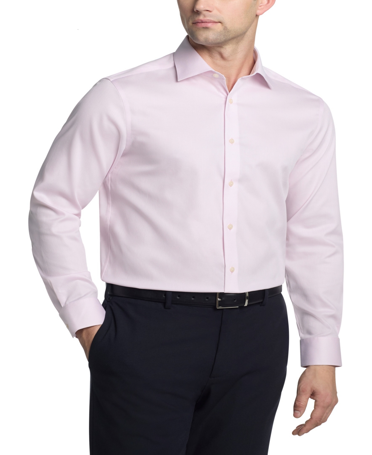 Calvin Klein Men's Refined Stretch Micro Stripe Classic Button-down Shirt In Pink