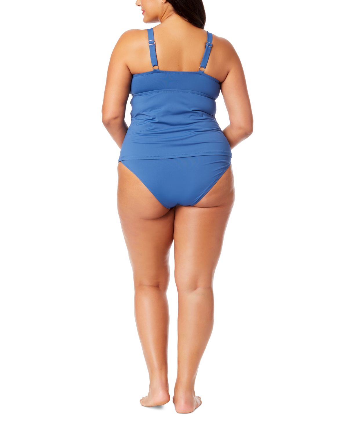 ANNE COLE PLUS SIZE SHIRRED TANKINI TOP 