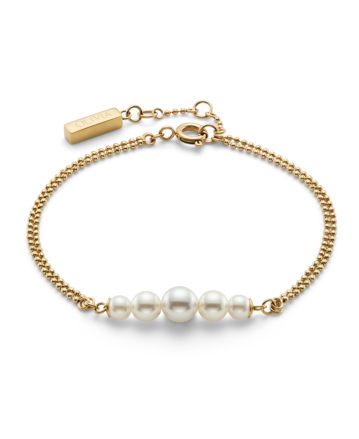 Olivia Burton Cultivated Pearls And Beads Gold Tone Bracelet In Gold