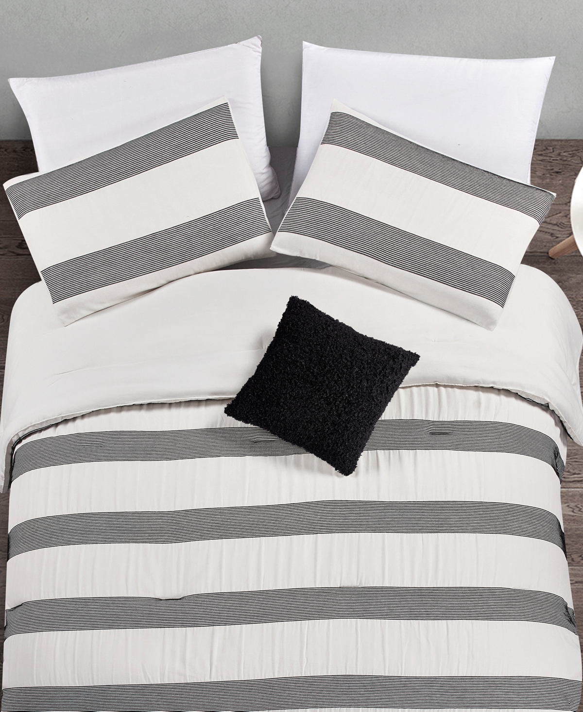 Rachel Roy Chenille Stripe -Pc. Comforter Set