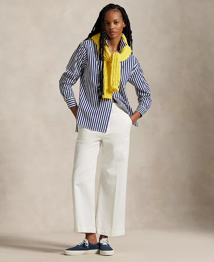 Women's Relaxed-Fit Striped Cotton Shirt - thumbnail 8