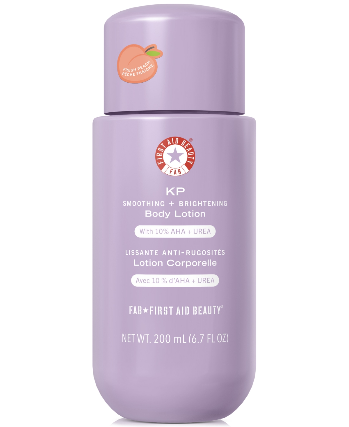 Kp Smoothing + Brightening Body Lotion With 10% Aha + Urea - Peach, 6.7 oz.