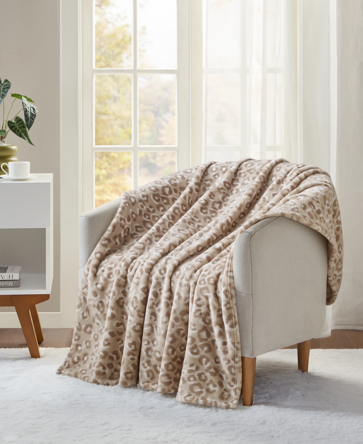 Premier Comfort Cozy Plush Printed Throw, 50" X 70", Exclusively At Macy's In Cheetah
