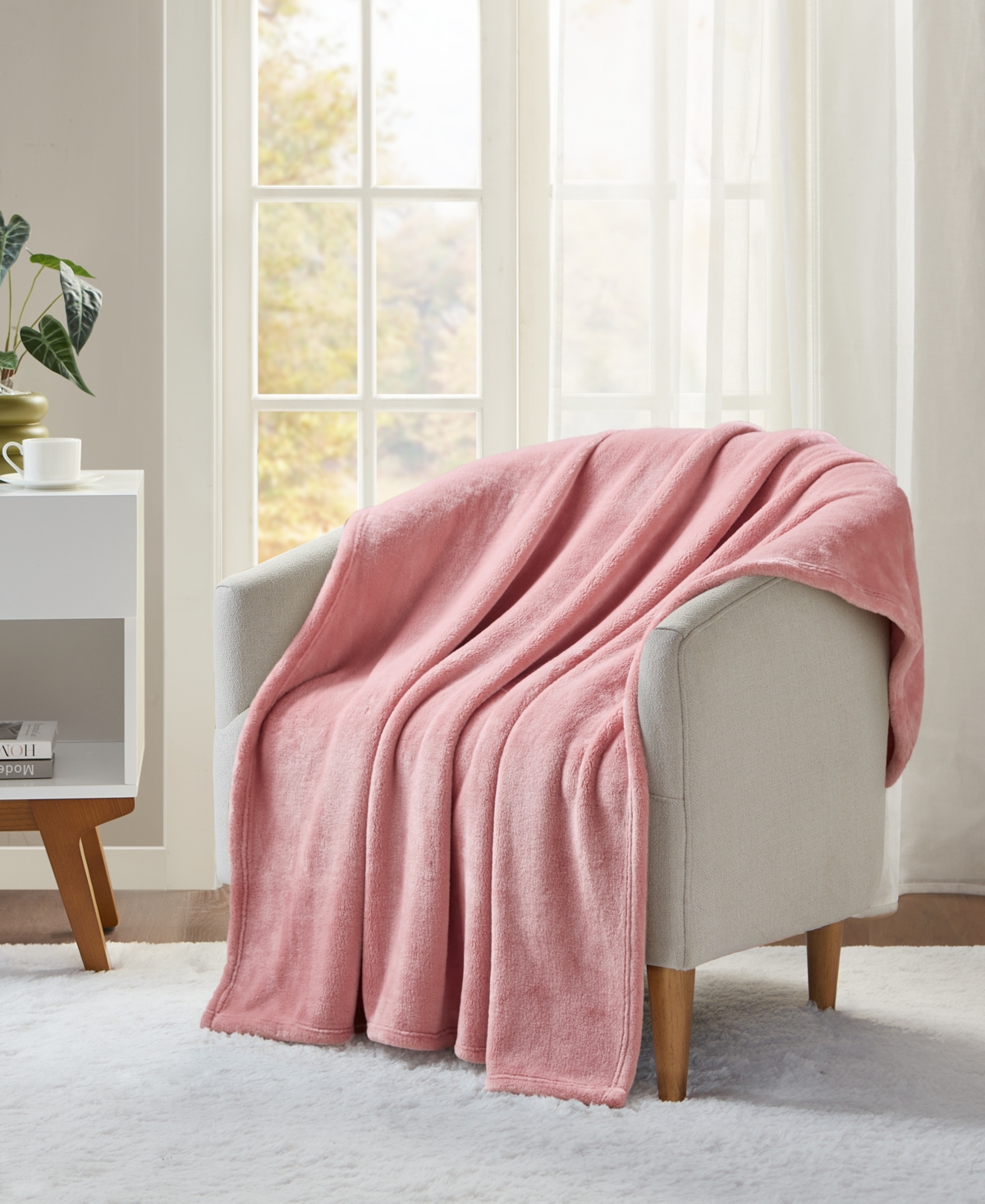Premier Comfort Cozy Plush Printed Throw, 50" X 70", Exclusively At Macy's In Blush