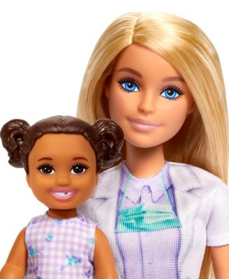Dentist Doll with Blonde Fashion Doll, 1 Kid Doll, Medical Doctor Furniture & Accessories
