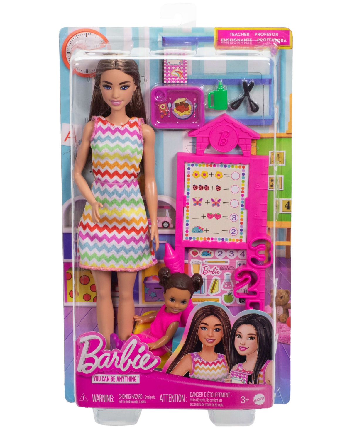 Shop Barbie Teacher Doll With Brunette Fashion Doll, 1 Toddler Doll, & Teaching Accessories In Multi-color