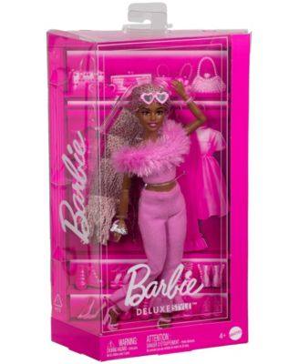 Barbie Deluxe Style Doll 4 in Soft Pink Jumpsuit, Pink and Brown