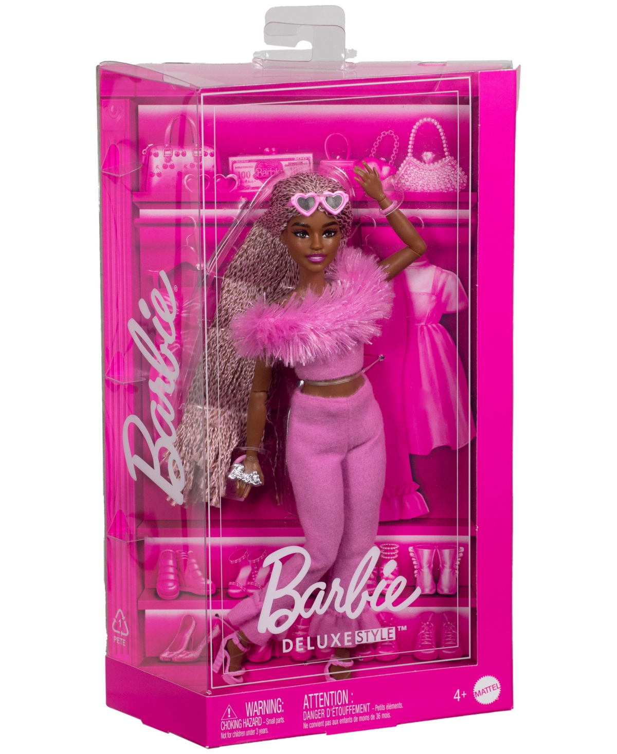 Barbie Deluxe Style Doll 4 In Soft Pink Jumpsuit, Pink And Brown Braided Hair In Multi-color