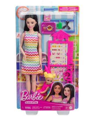 Teacher Doll with Blonde Fashion Doll, 1 Toddler Doll, & Teaching Accessories