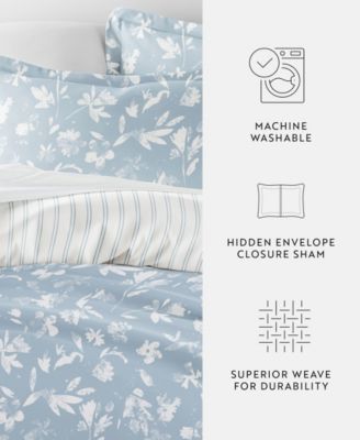 Utra Soft Reversible 3-Pc. Duvet Cover Set, Full/Queen