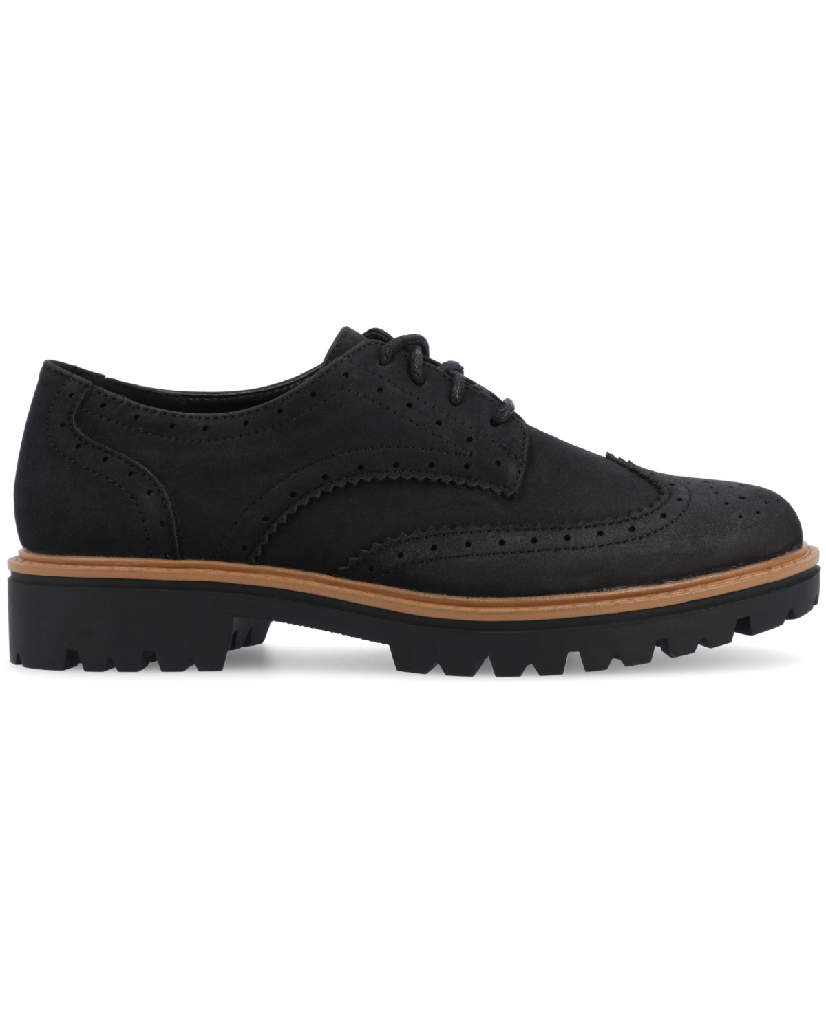 Shop Journee Collection Women's Claudiya Oxford Lug Sole Loafers In Black