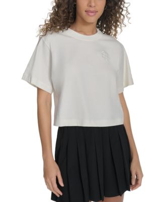 Starter - Women's Cotton Monogram Relaxed Cropped T-Shirt
