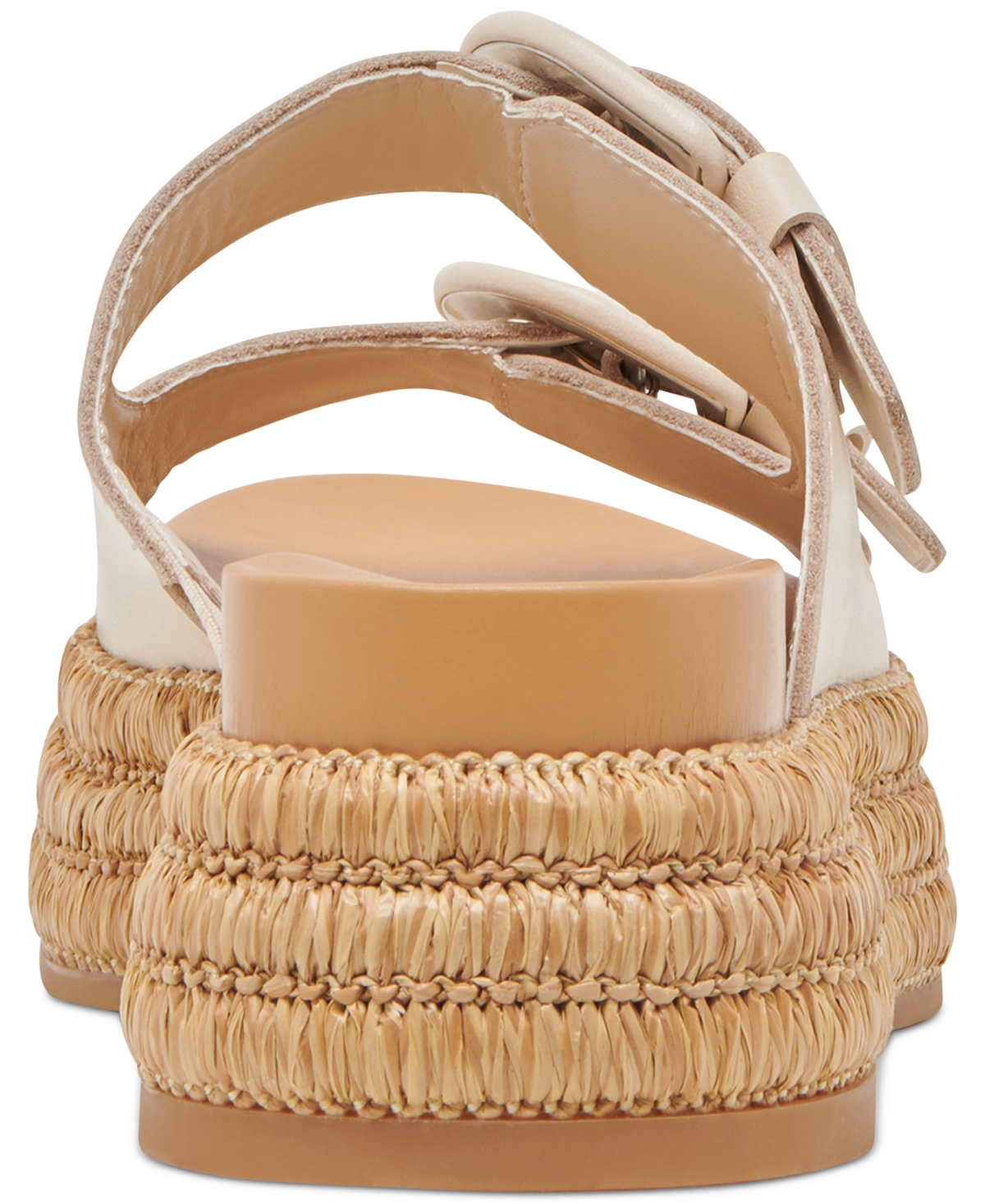 Dolce Vita Witny Buckled Platform Slide Sandals In Bone Leather