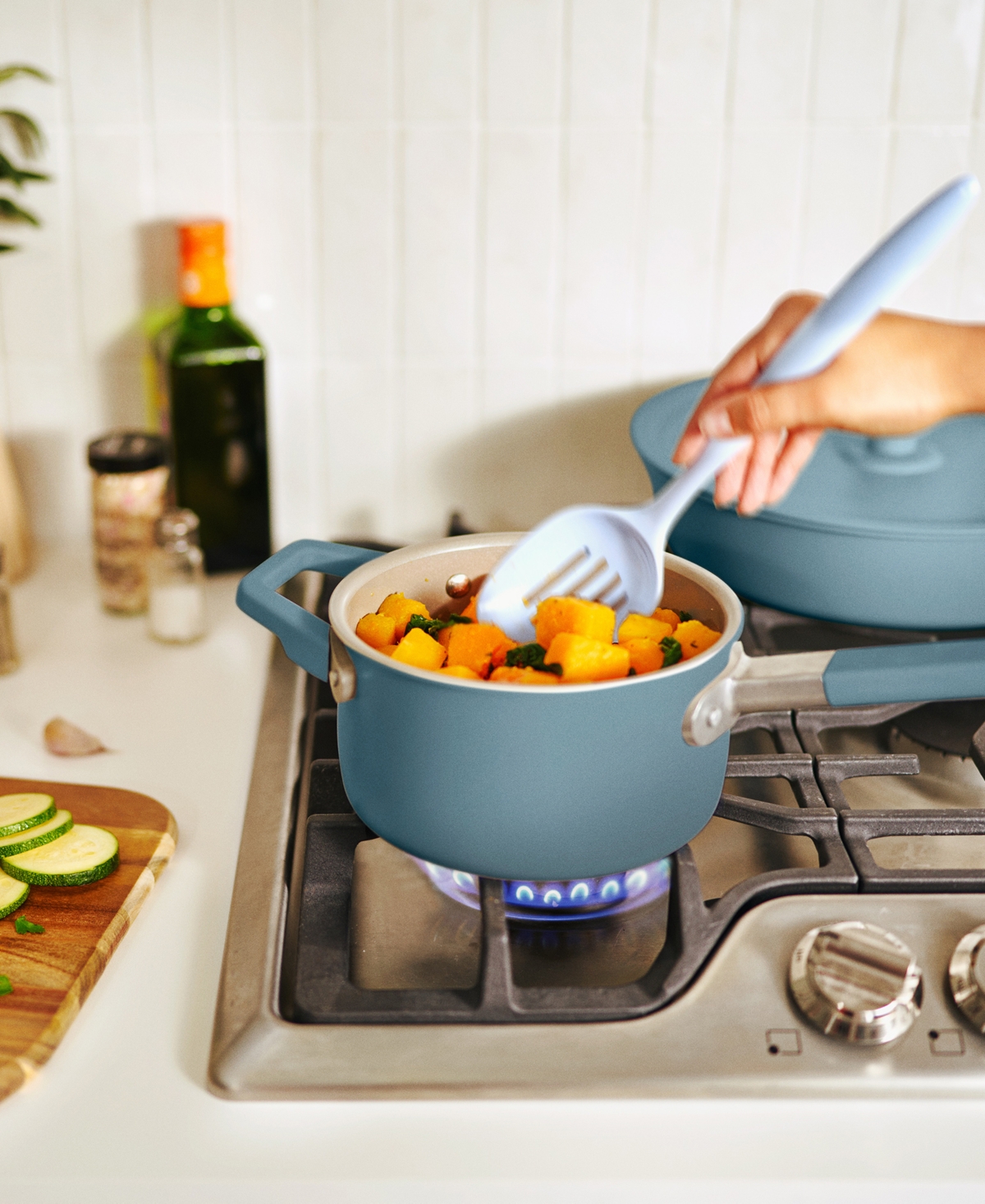 BELLA 9-PIECE STORE MORE NONSTICK CERAMIC COOKWARE SET 