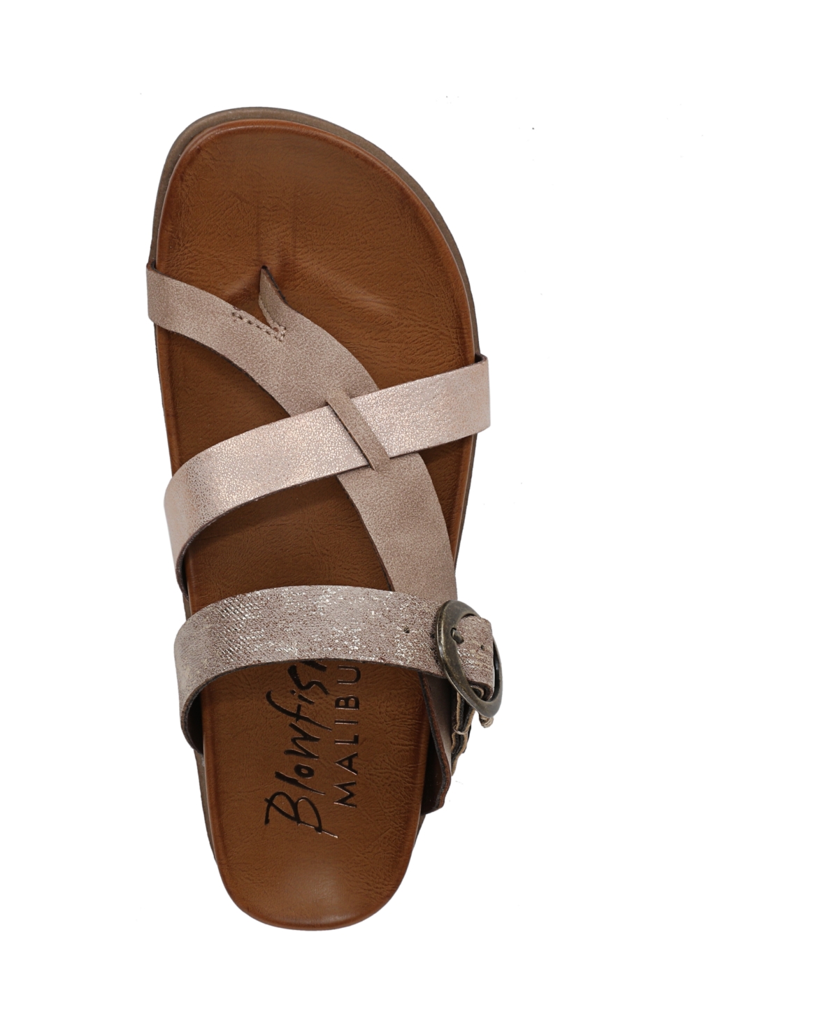 Shop Blowfish Malibu Women's Lilac Thong Slide Platform Sandals In Oak Faux Leather