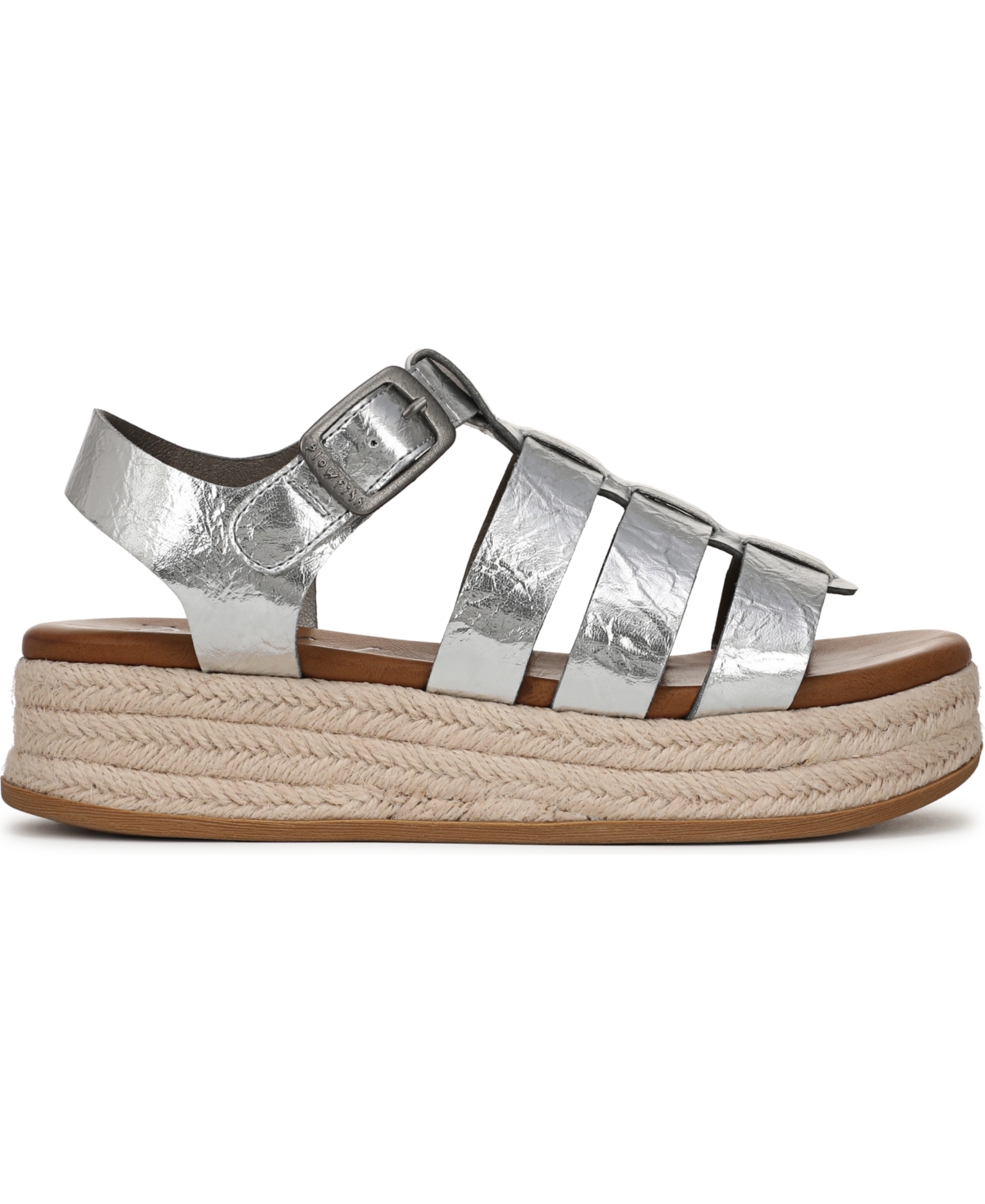 Shop Blowfish Malibu Women's Madrid 2 Fisherman Wedge Sandals In Silver Metallic Faux Leather