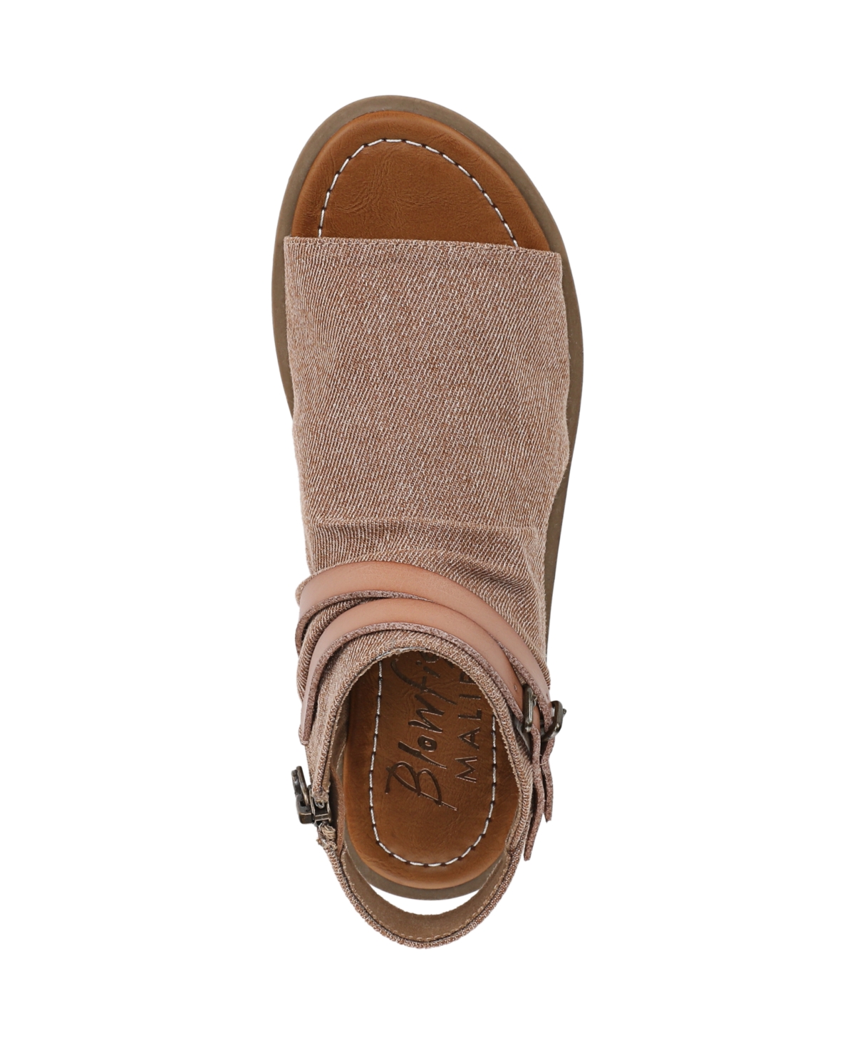 Shop Blowfish Malibu Women's Denver Strappy Low Wedge Sandals In Sand Denim Fabric