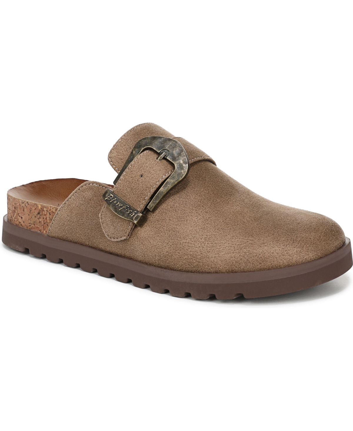 Blowfish Malibu Women's Sienna Round Toe Slip On Flat Clogs In Tan Faux Leather