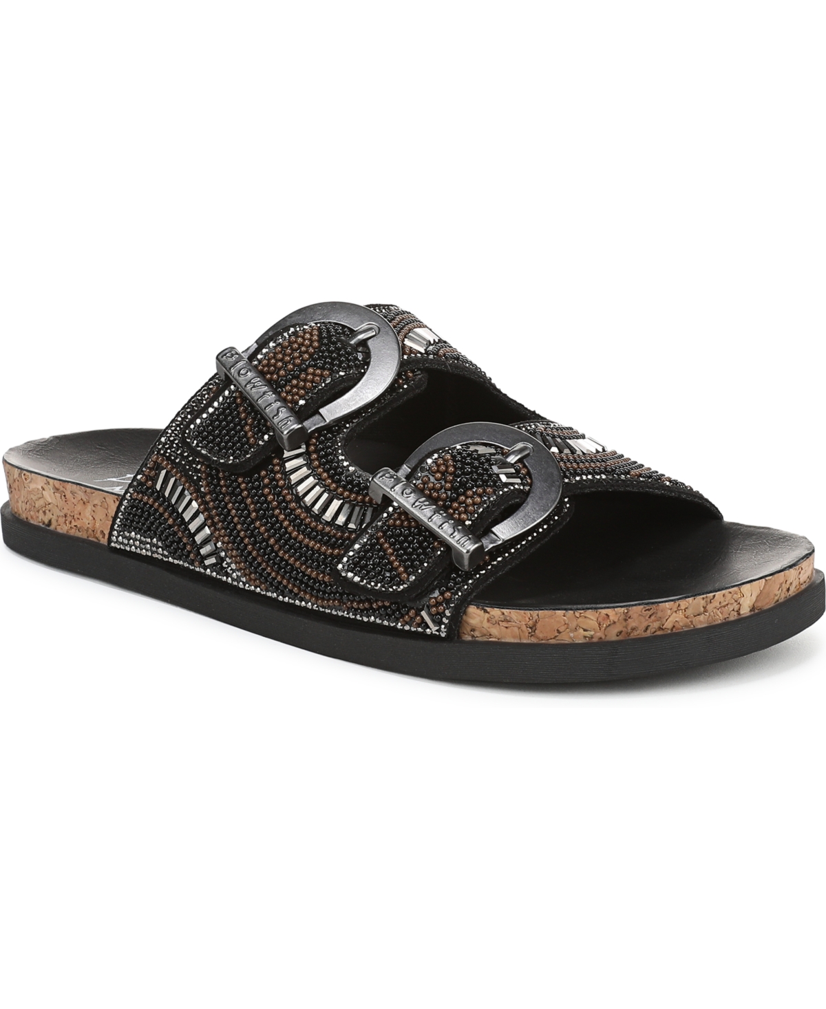 Shop Blowfish Malibu Women's Lima Open Round Toe Slide Platform Sandals In Black Beaded