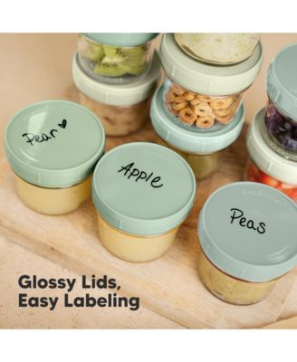 6pk Prep Baby Food Storage Containers, 4 oz Leak-Proof, BPA Free Glass Baby Food Jars for Feeding