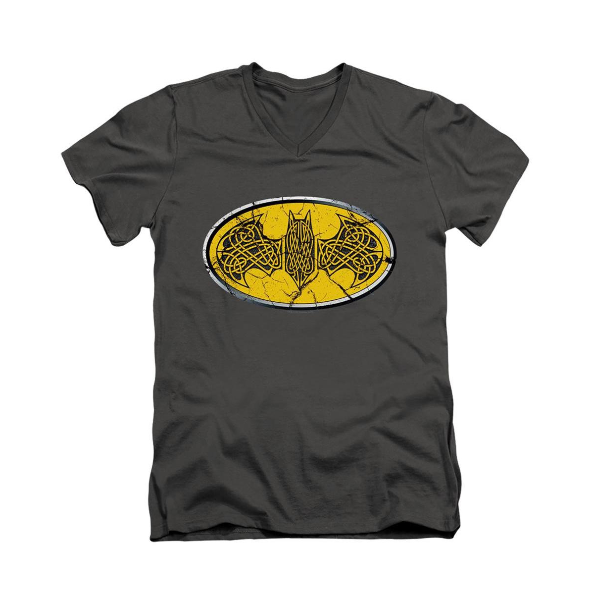 Mens Celtic Shield Short Sleeve Adult V Neck Tee / T-Shirt - Charcoal