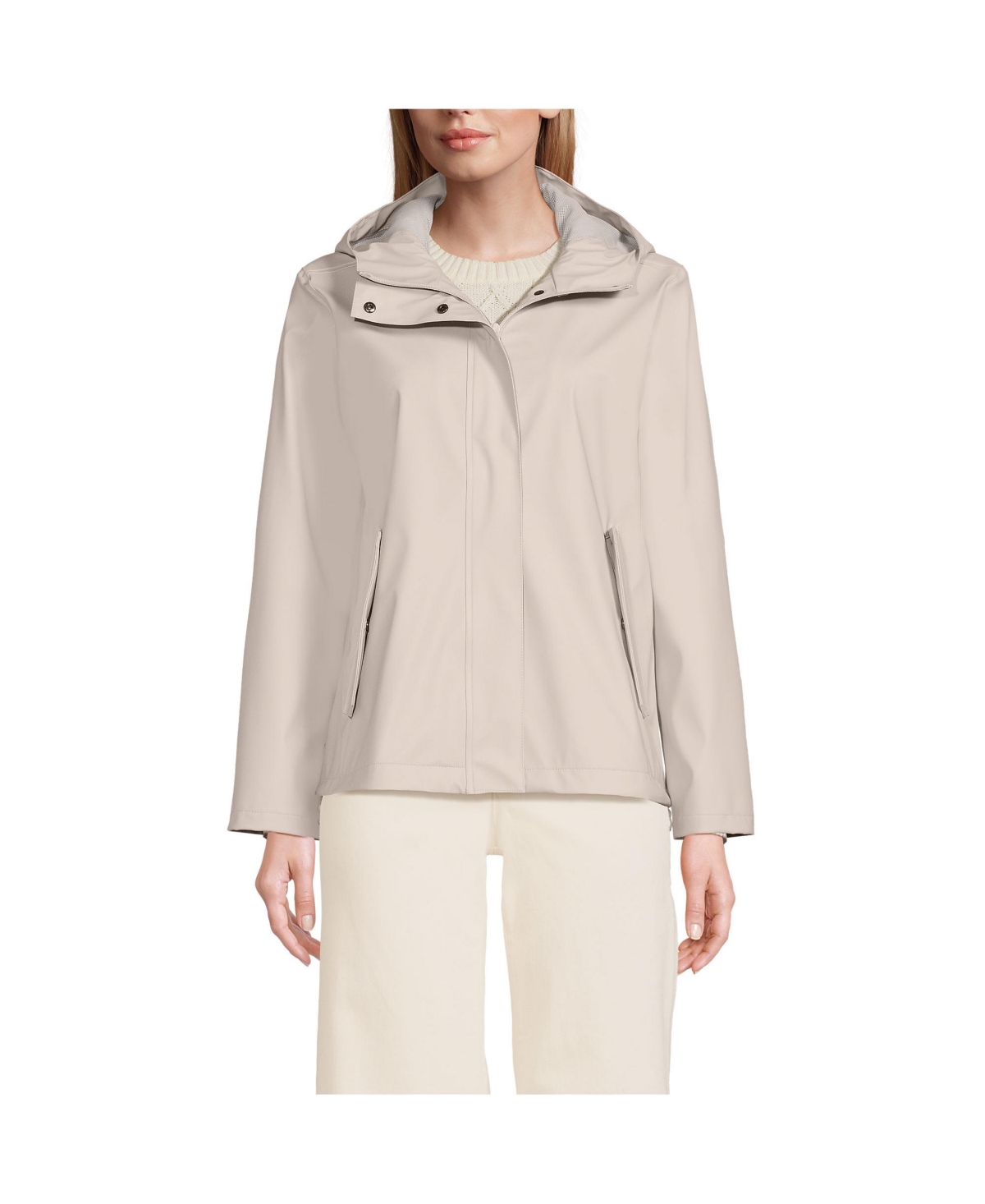 Women's Petite Squall Waterproof Rain Slicker Jacket - Dusk gray