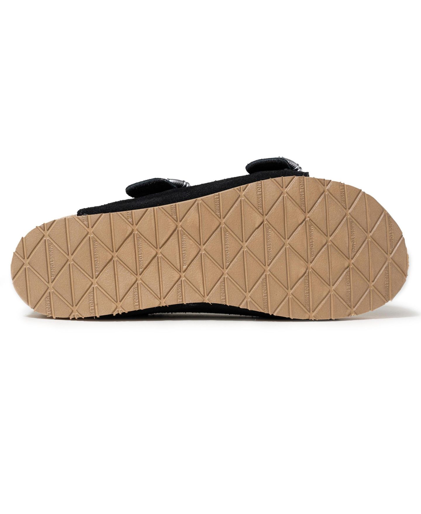 Женские сандалии Minnetonka Georgine Classic Suede Buckle Slide, цвет: Чёрный — фото 5