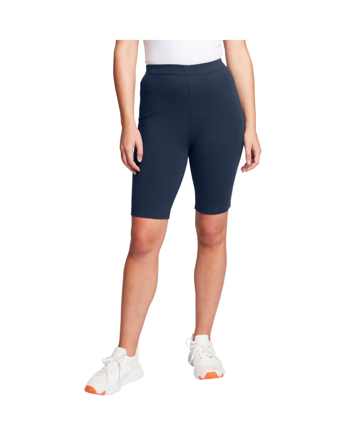 Plus Size June + Vie Classic Bike Shorts - Navy
