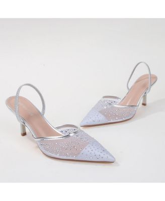 Cara Rhinestone Slingback Heels