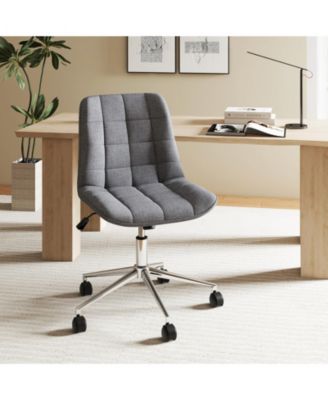 Teddy Fleece Armless Office Chair for Home or Desk Use, Soft and Cozy Seating